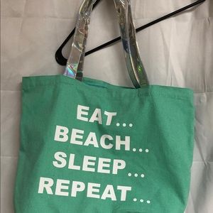 Turquoise beach tote